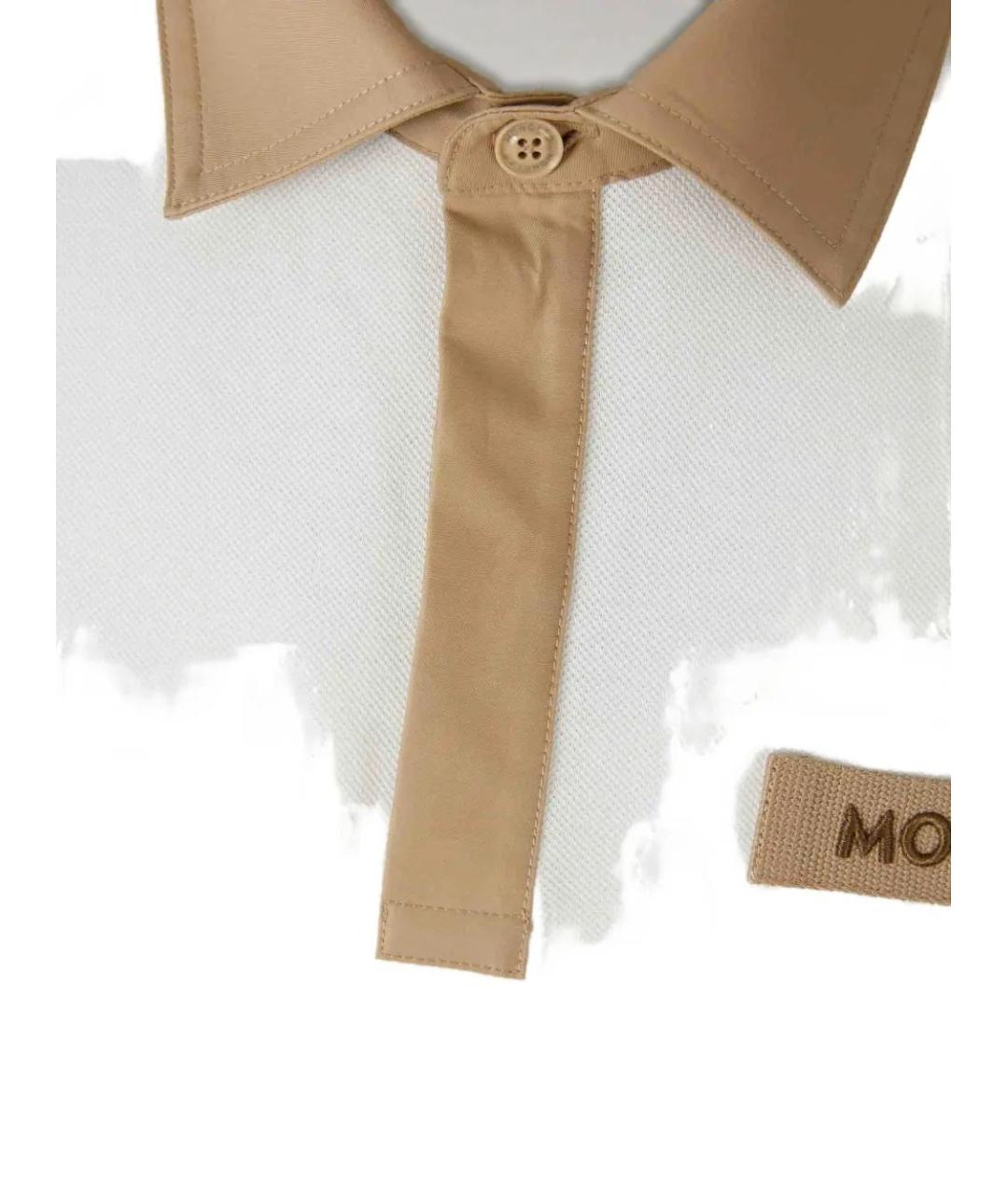 MONCLER Белое хлопковое поло с коротким рукавом, фото 4