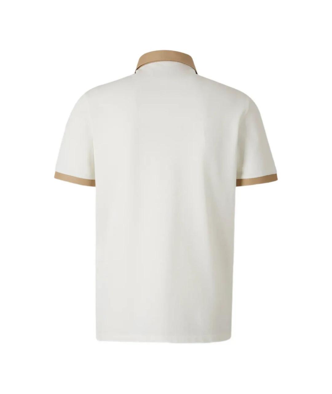 MONCLER Белое хлопковое поло с коротким рукавом, фото 2