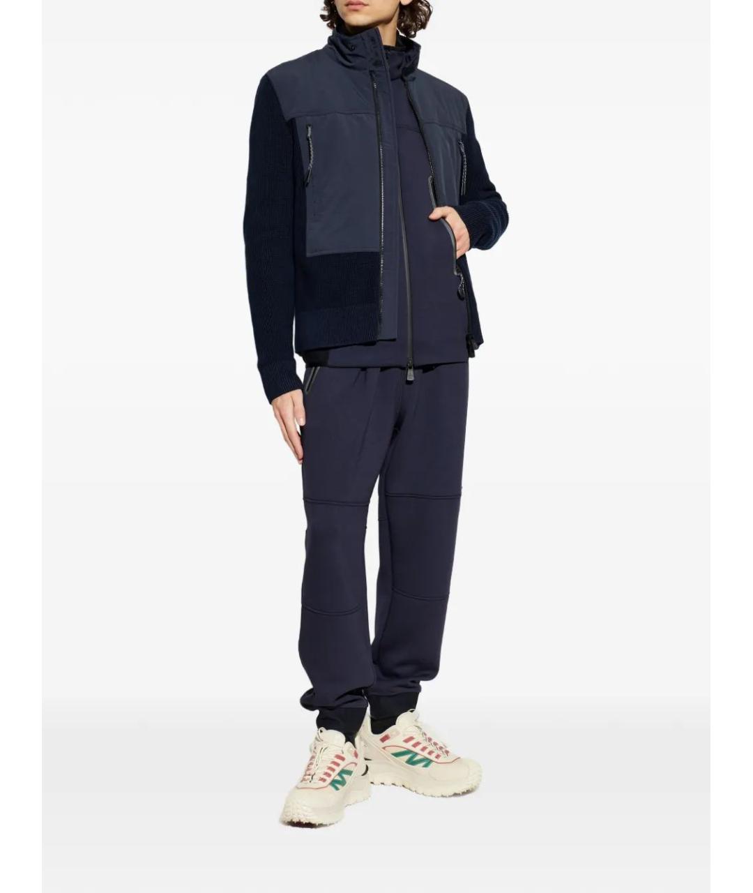 MONCLER Темно-синяя полиэстеровая куртка, фото 2