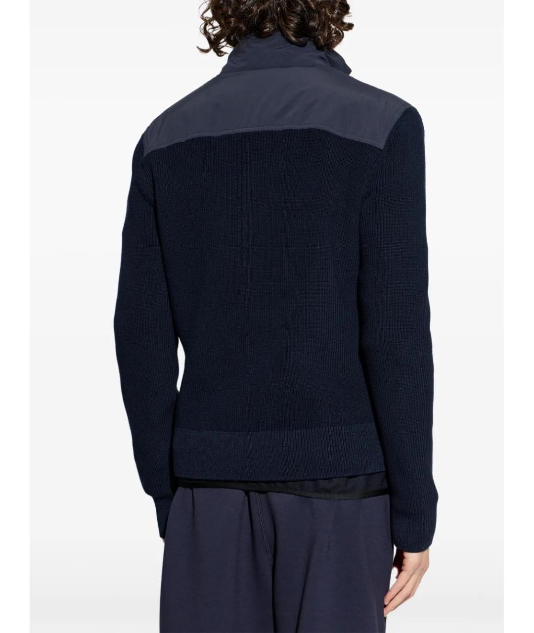 MONCLER Темно-синяя полиэстеровая куртка, фото 4