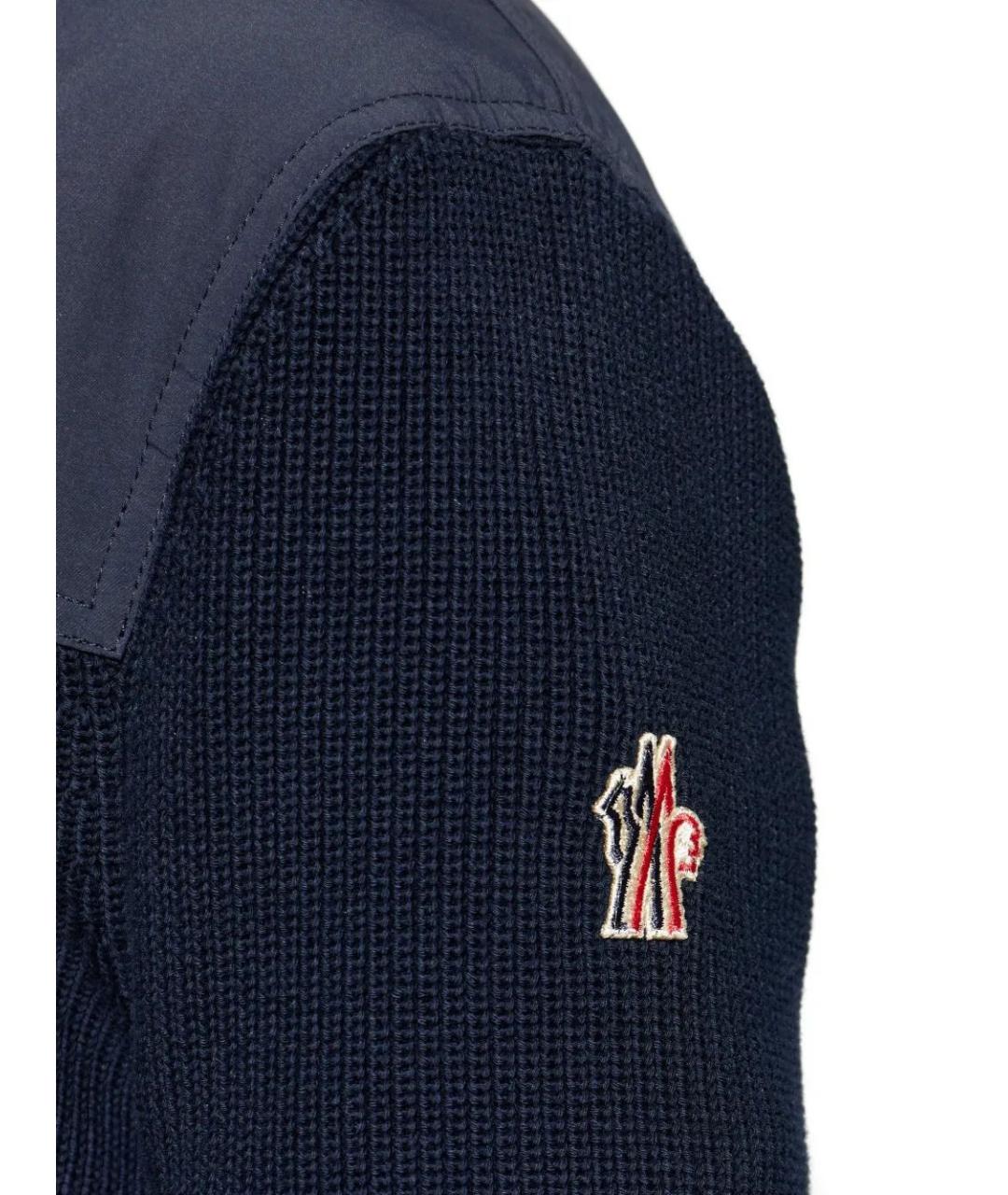 MONCLER Темно-синяя полиэстеровая куртка, фото 5