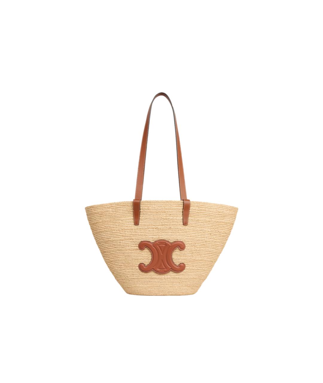 CELINE Бежевая пелетеная сумка через плечо, фото 1