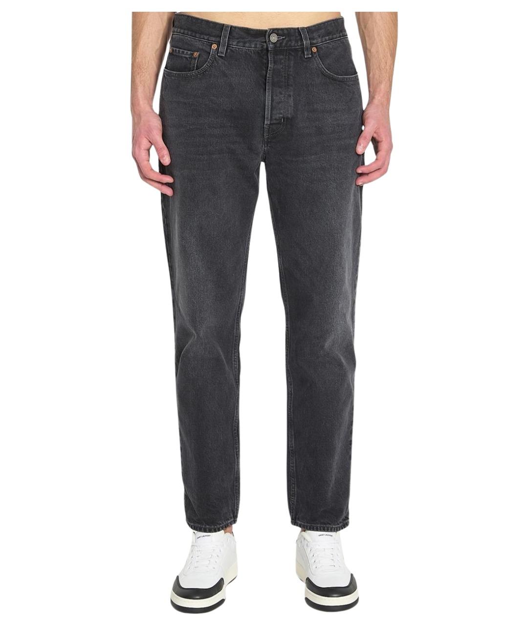 SAINT LAURENT Черные хлопковые джинсы, фото 1