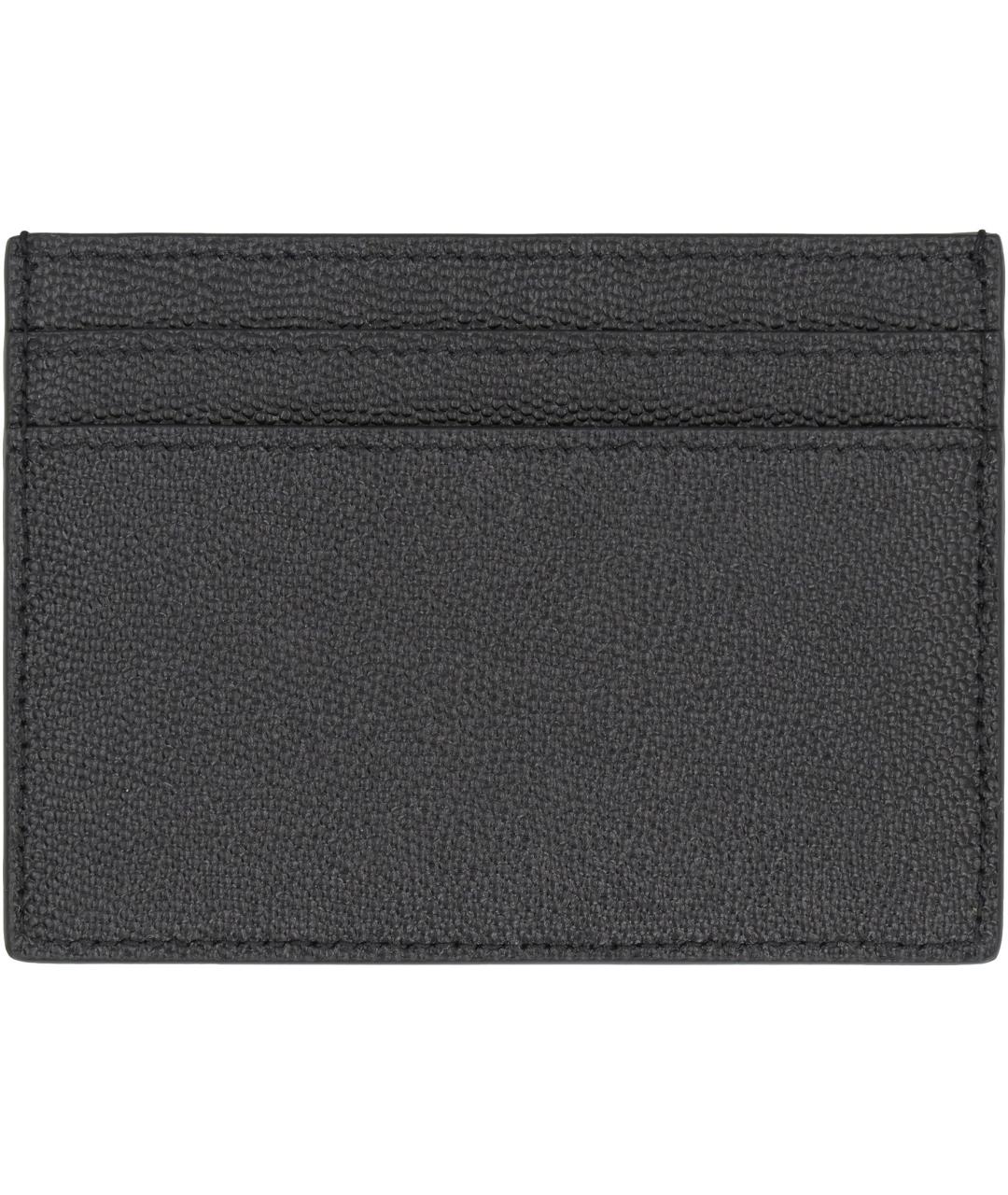 SAINT LAURENT Черный кожаный кардхолдер, фото 3