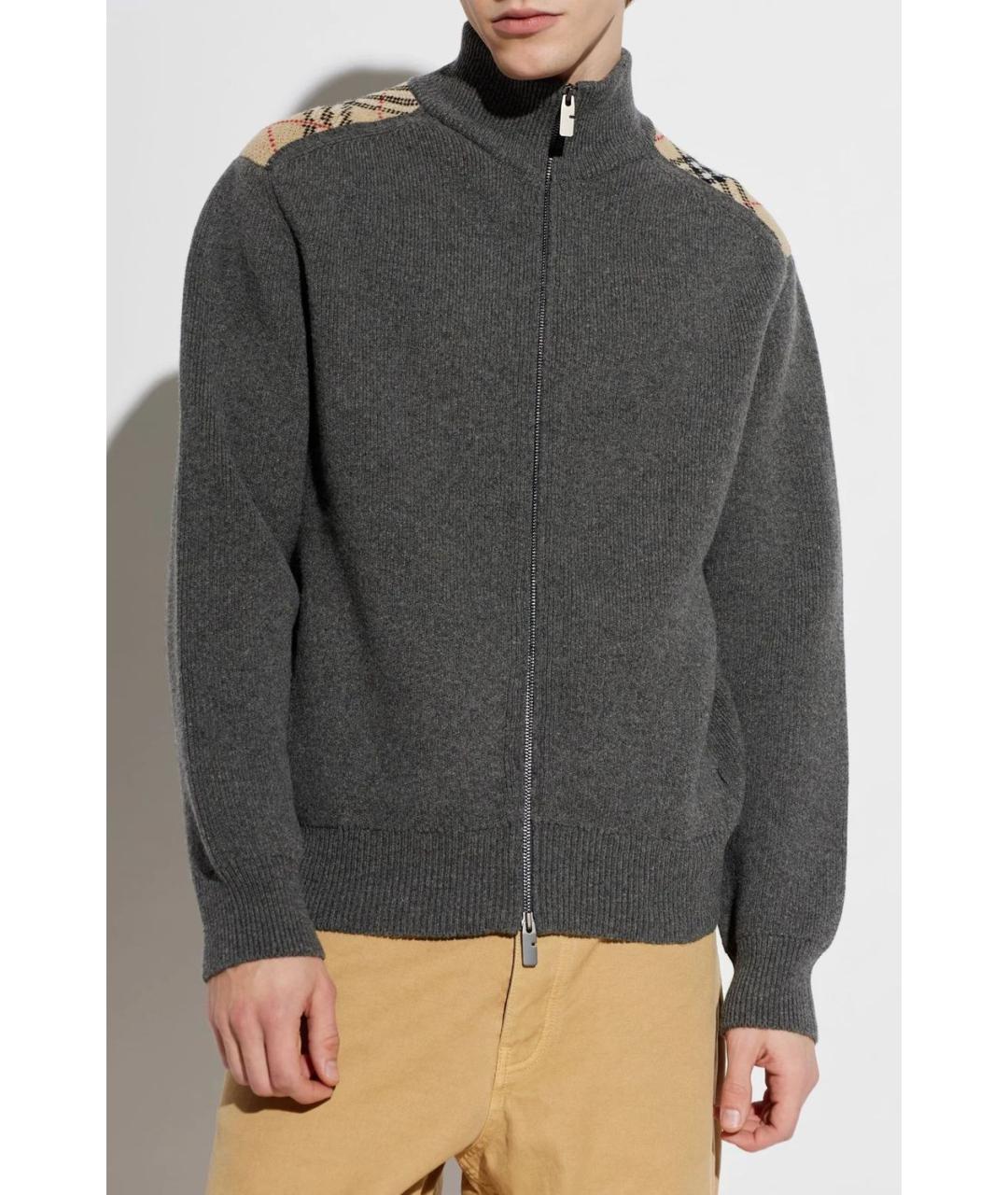 BURBERRY Серый шерстяной джемпер / свитер, фото 2