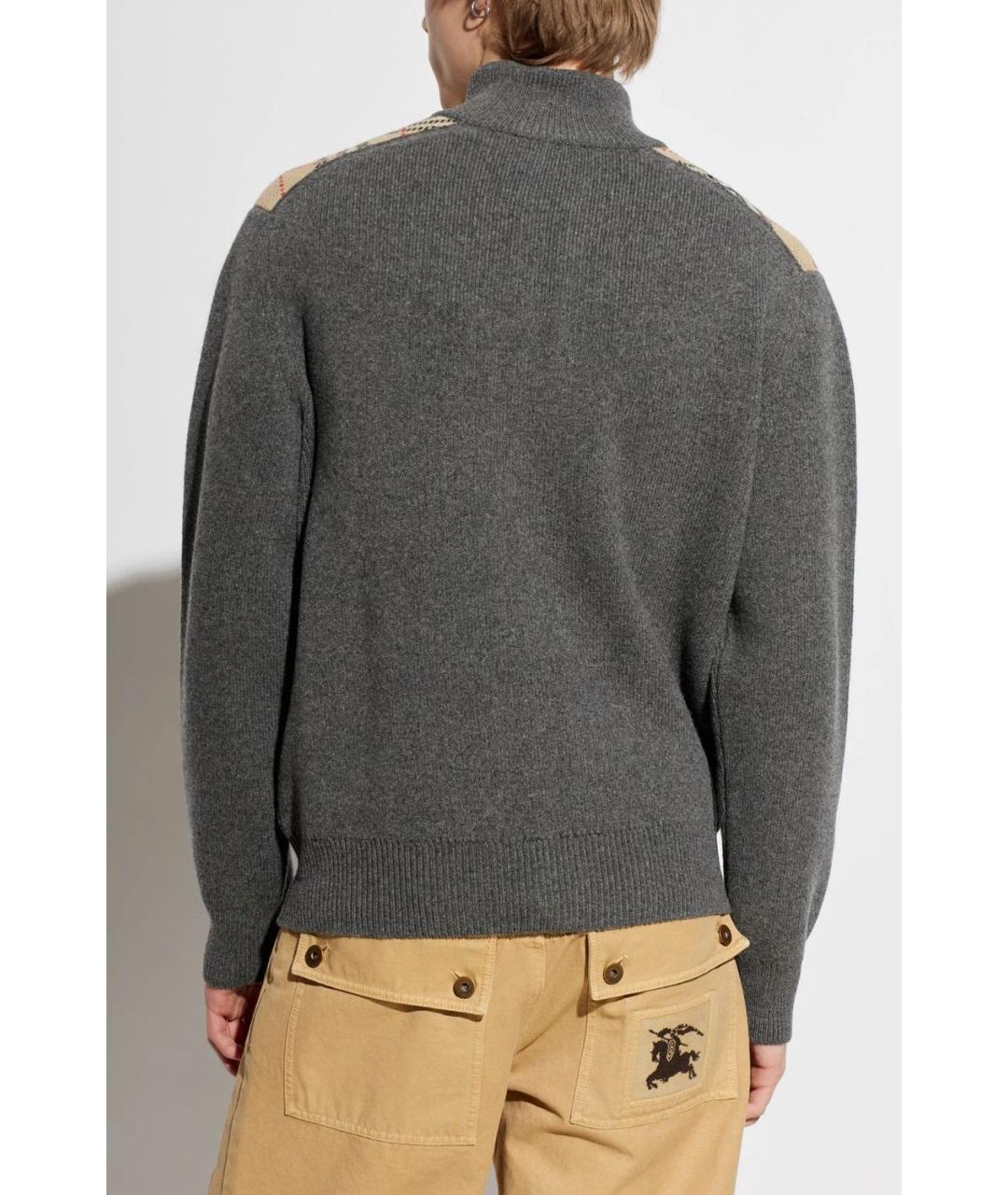 BURBERRY Серый шерстяной джемпер / свитер, фото 3