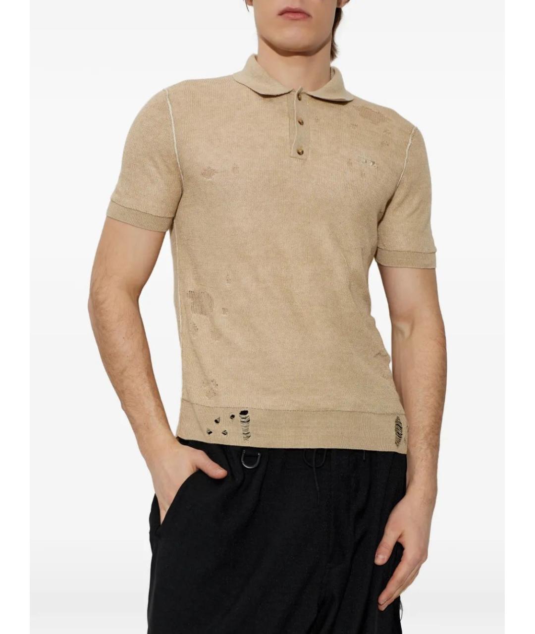 DIESEL Бежевое поло с коротким рукавом, фото 3