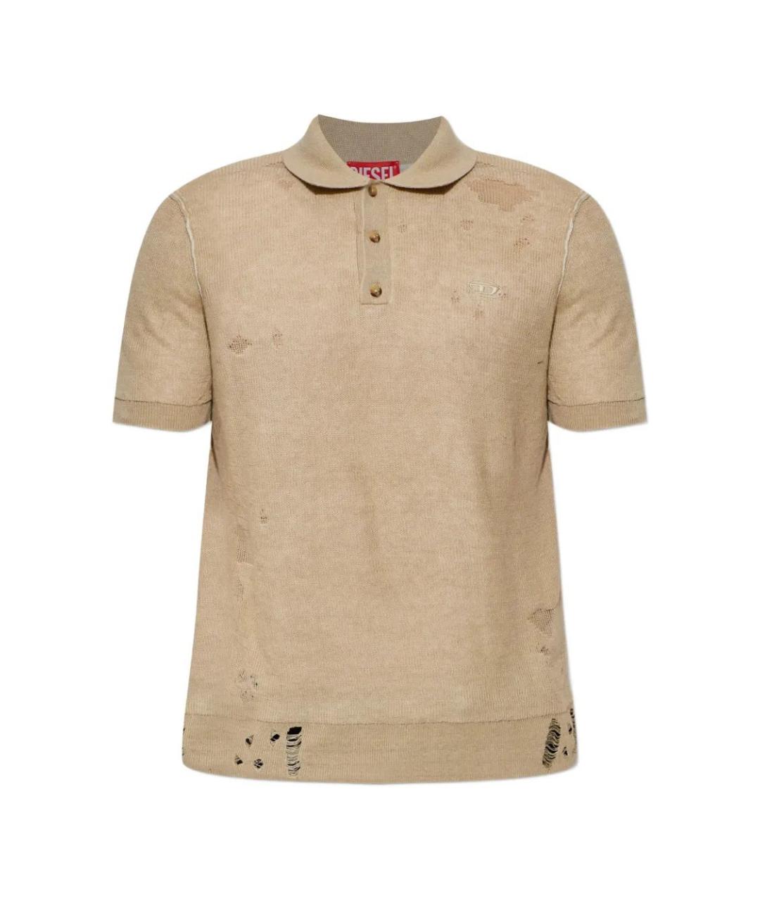 DIESEL Бежевое поло с коротким рукавом, фото 1