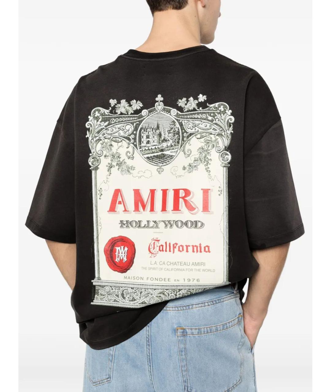 AMIRI Черная хлопковая футболка, фото 5