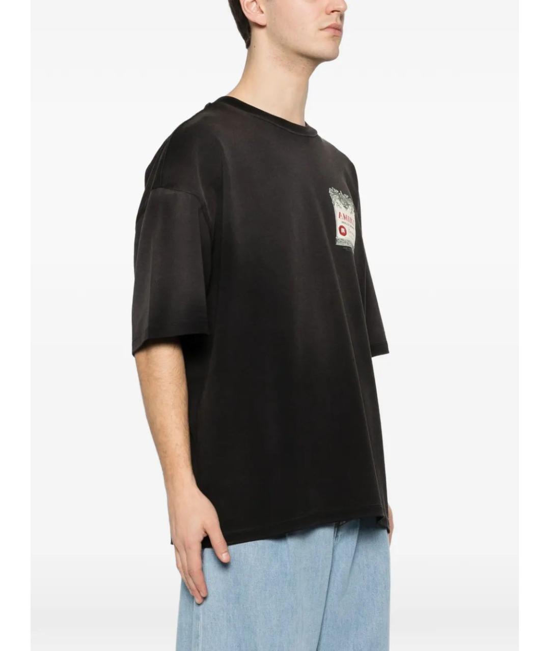 AMIRI Черная хлопковая футболка, фото 4
