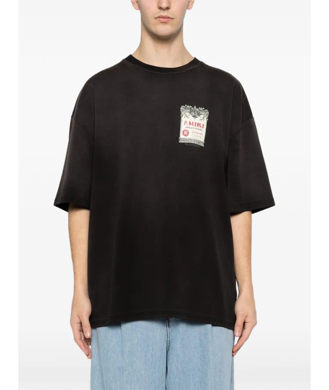 AMIRI Черная хлопковая футболка, фото 3