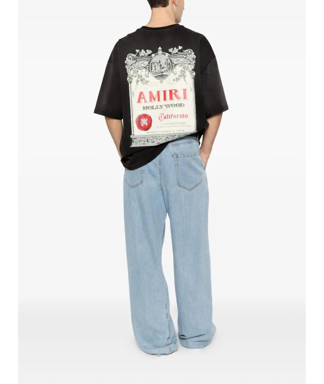 AMIRI Черная хлопковая футболка, фото 2