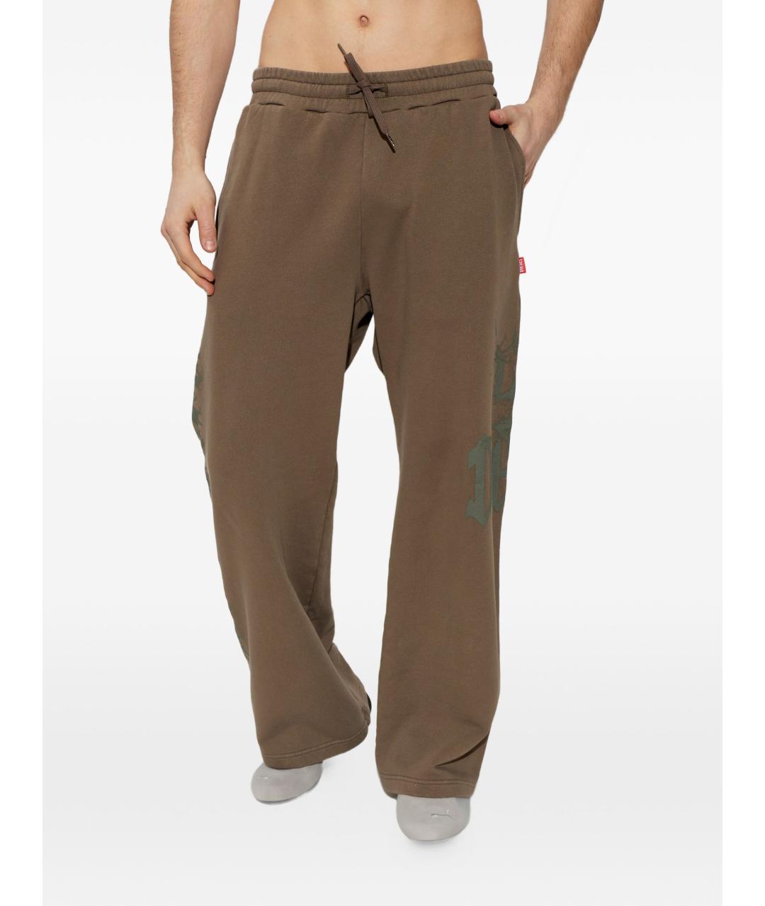 DIESEL Коричневые хлопковые повседневные брюки, фото 2