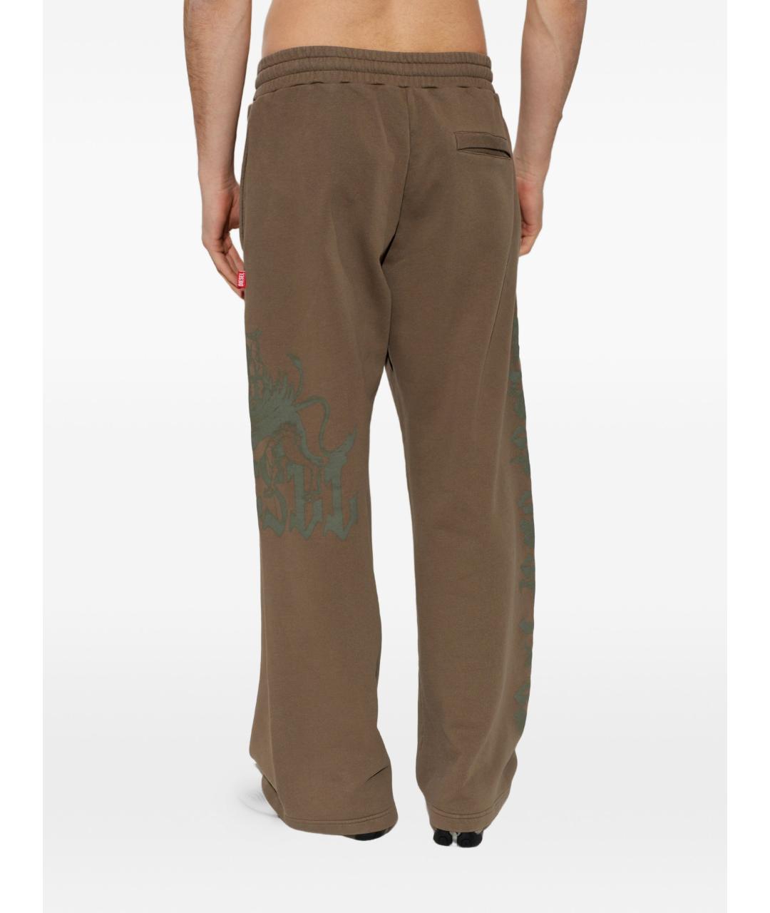 DIESEL Коричневые хлопковые повседневные брюки, фото 4