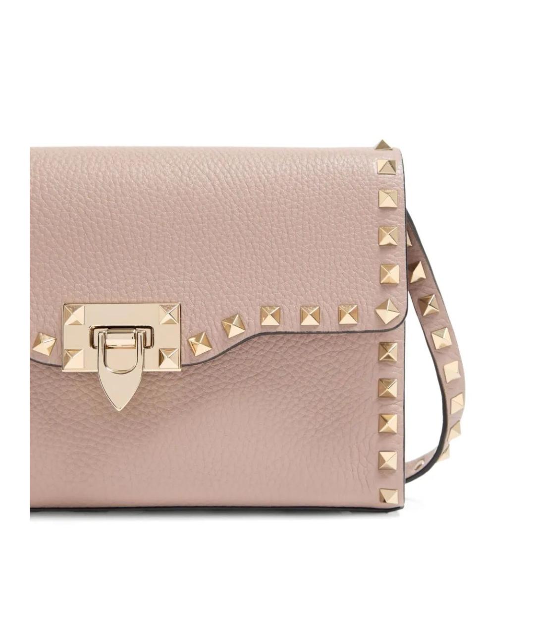 VALENTINO Розовая кожаная сумка через плечо, фото 5