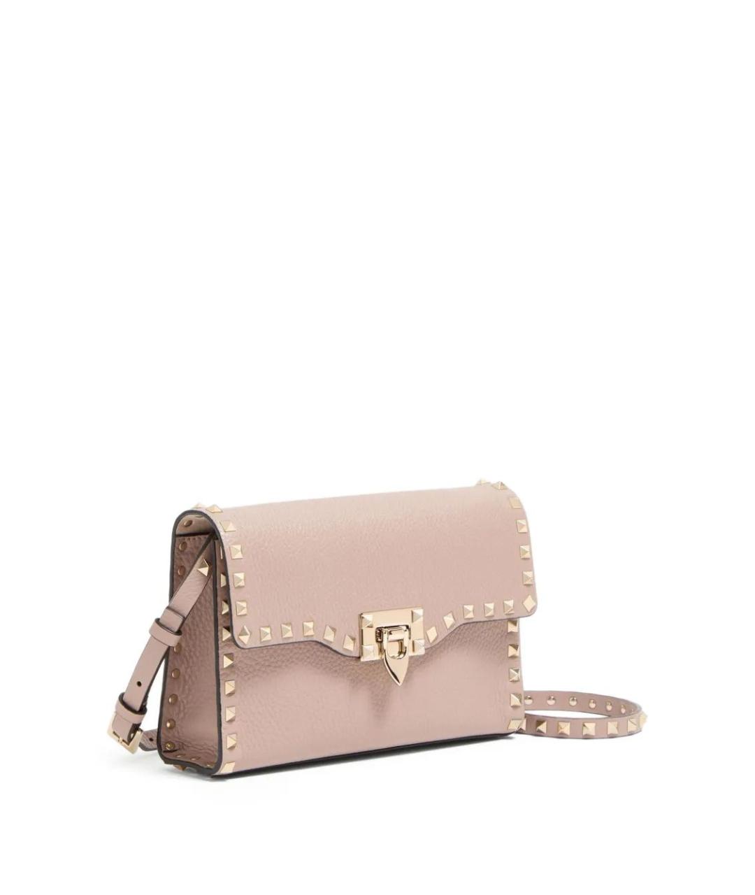 VALENTINO Розовая кожаная сумка через плечо, фото 2