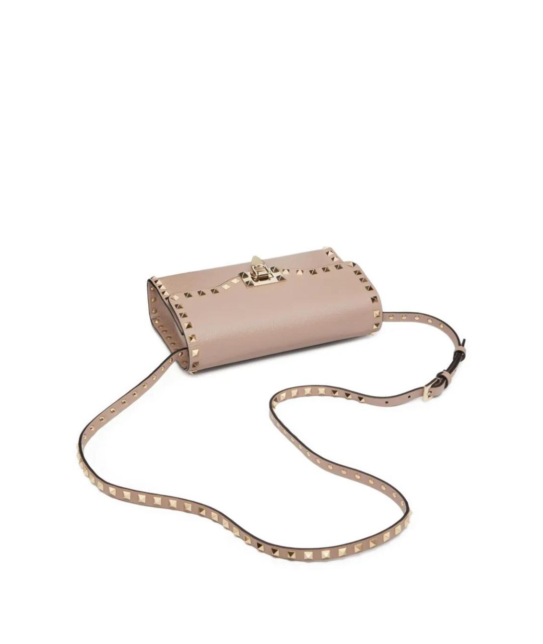 VALENTINO Розовая кожаная сумка через плечо, фото 3