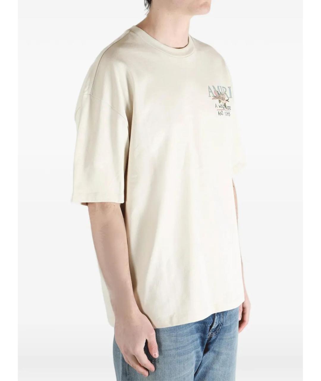 AMIRI Бежевая хлопковая футболка, фото 3