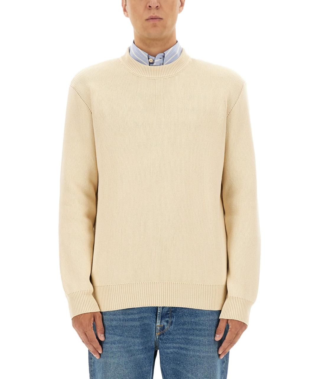 GOLDEN GOOSE DELUXE BRAND Бежевый хлопковый джемпер / свитер, фото 1