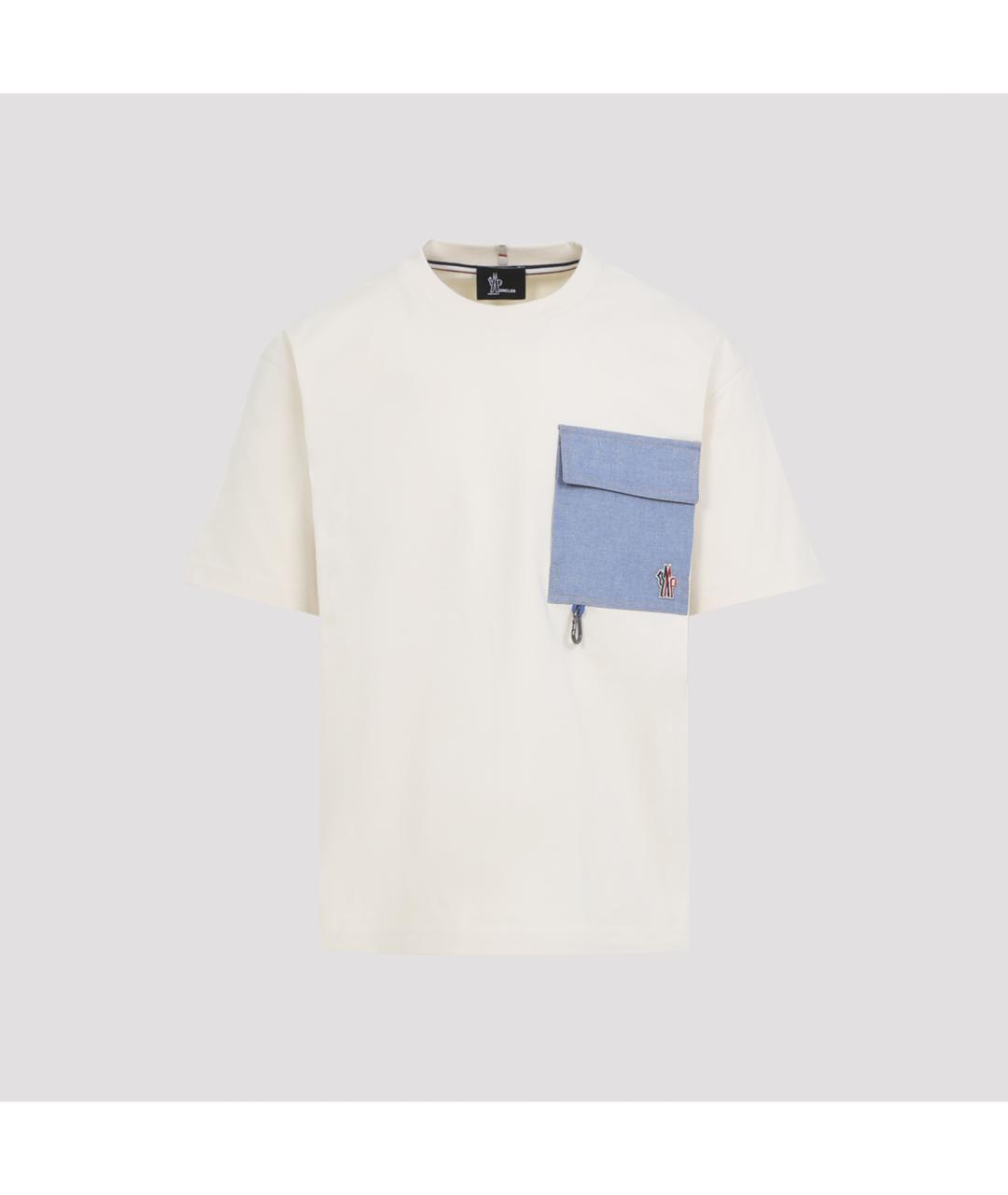 MONCLER Бежевая хлопковая футболка, фото 2