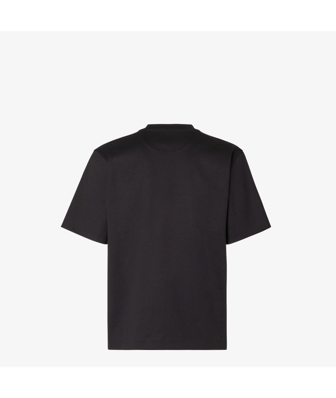 FENDI Черная хлопковая футболка, фото 2