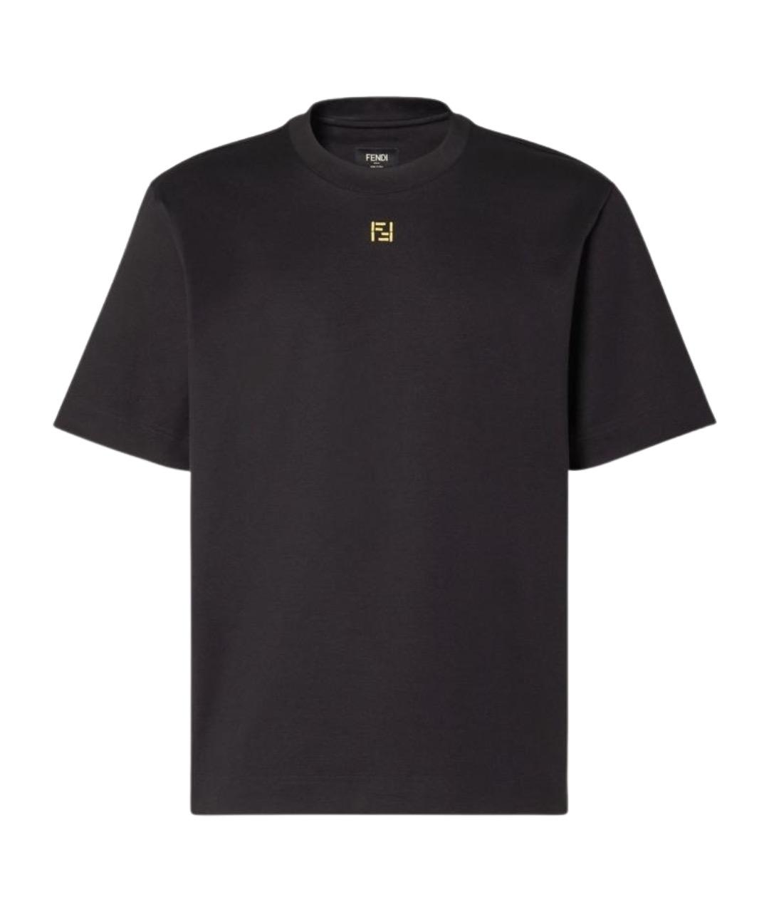 FENDI Черная хлопковая футболка, фото 1