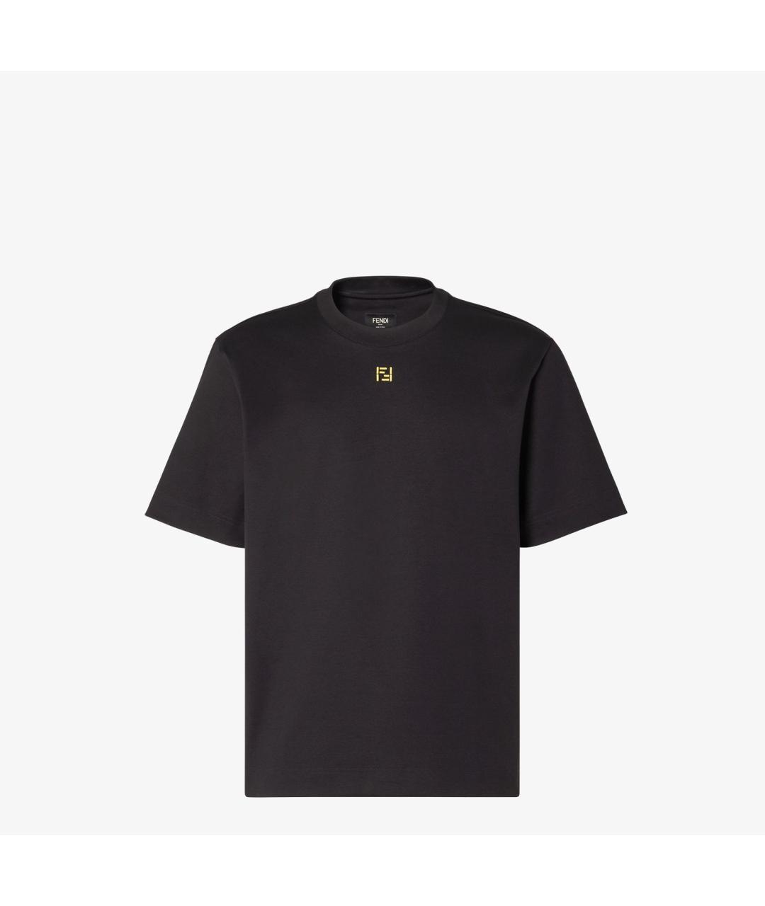 FENDI Черная хлопковая футболка, фото 4