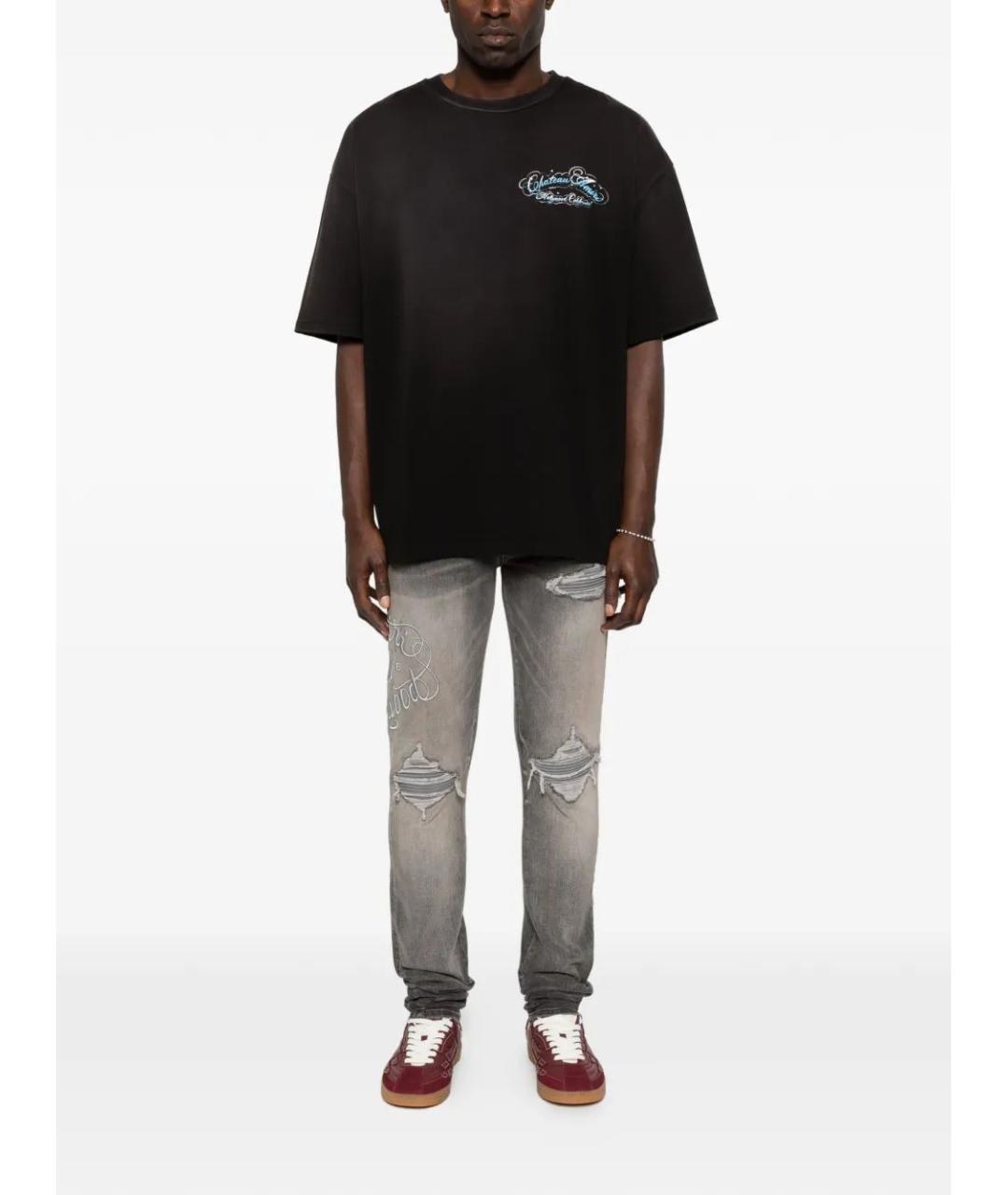 AMIRI Черная хлопковая футболка, фото 2