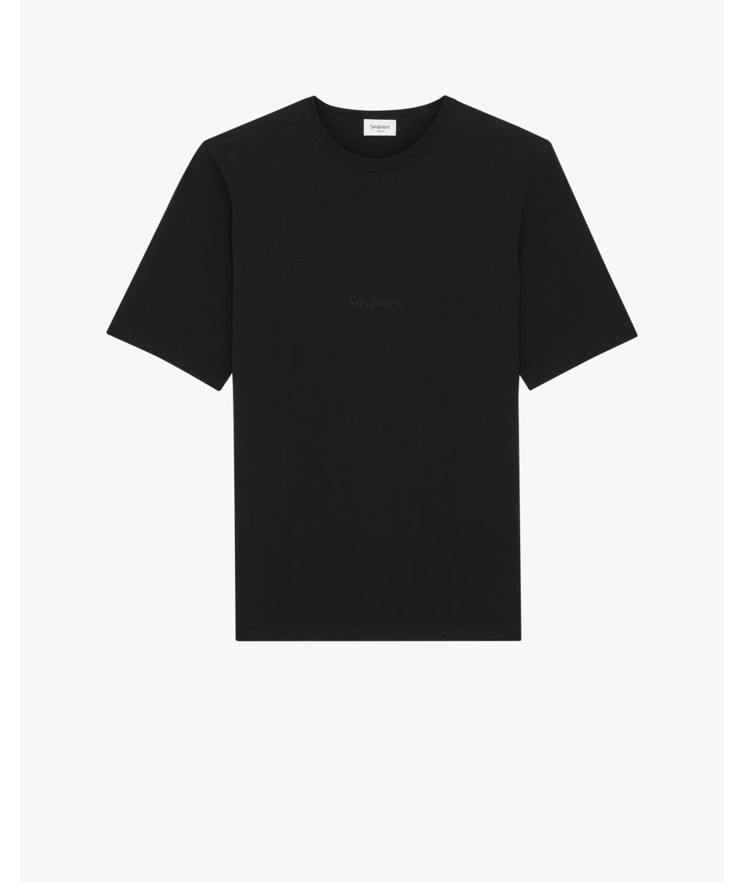SAINT LAURENT Черная хлопковая футболка, фото 5