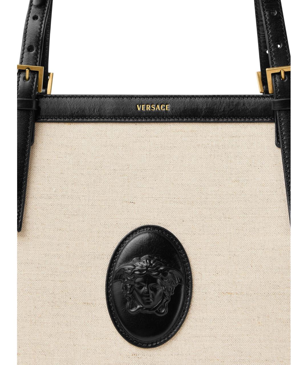 VERSACE Бежевая хлопковая сумка тоут, фото 4