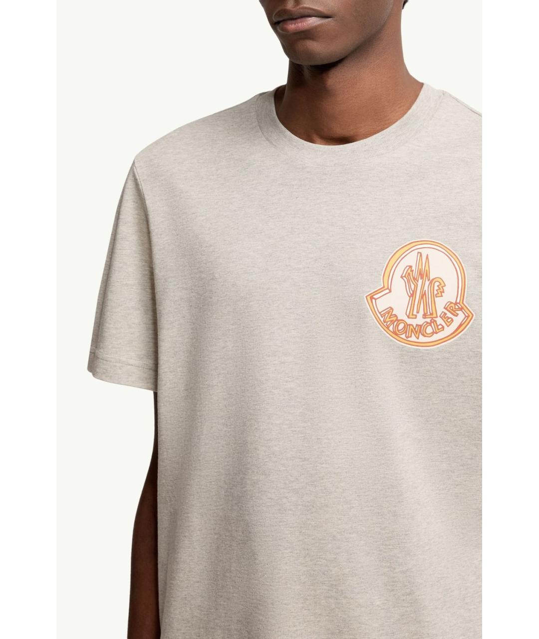 MONCLER Серая хлопковая футболка, фото 2