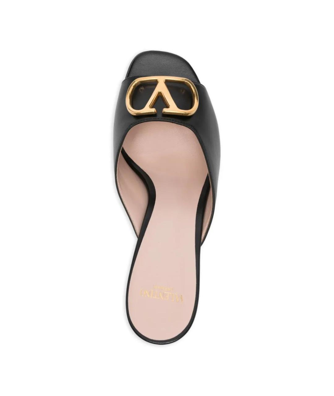 VALENTINO Черные кожаные мюли, фото 4
