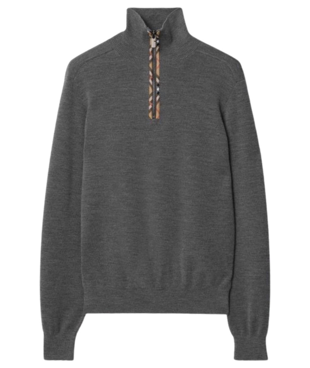 BURBERRY Серый шерстяной джемпер / свитер, фото 1