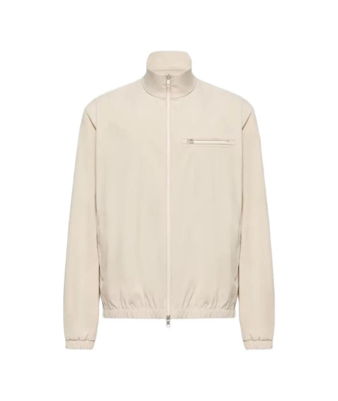 MONCLER Бежевая полиэстеровая куртка, фото 1
