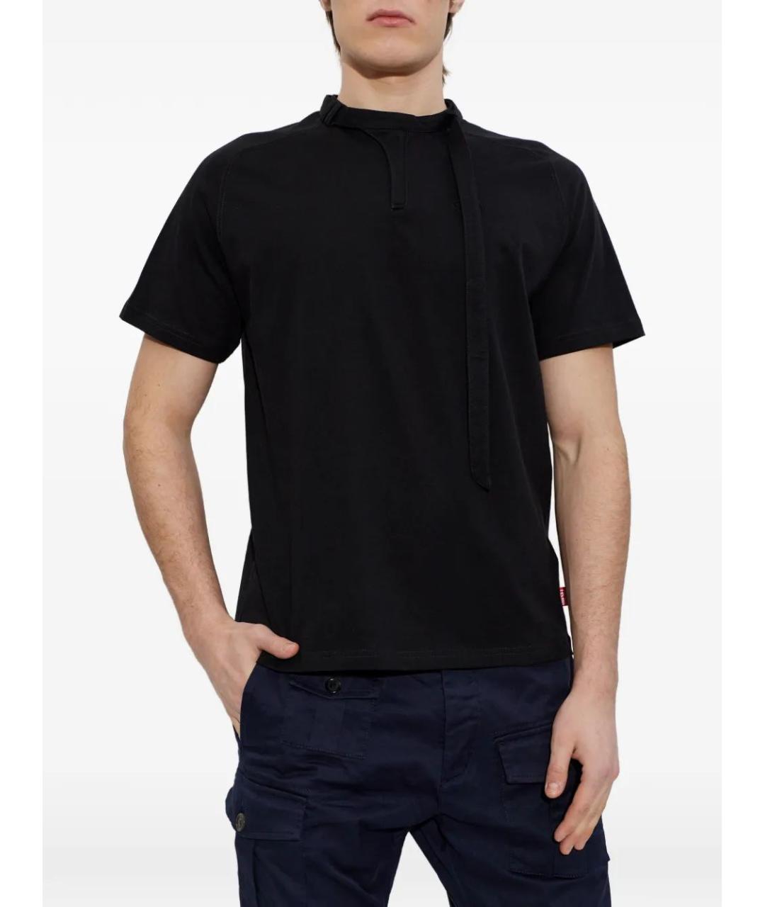 DIESEL Черная хлопковая футболка, фото 3