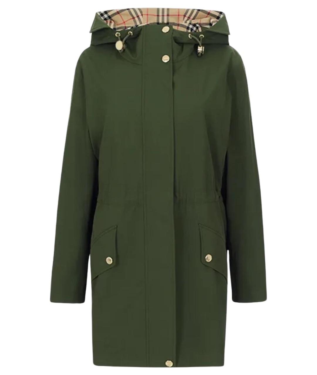 BURBERRY Зеленый хлопковый тренч/плащ, фото 1