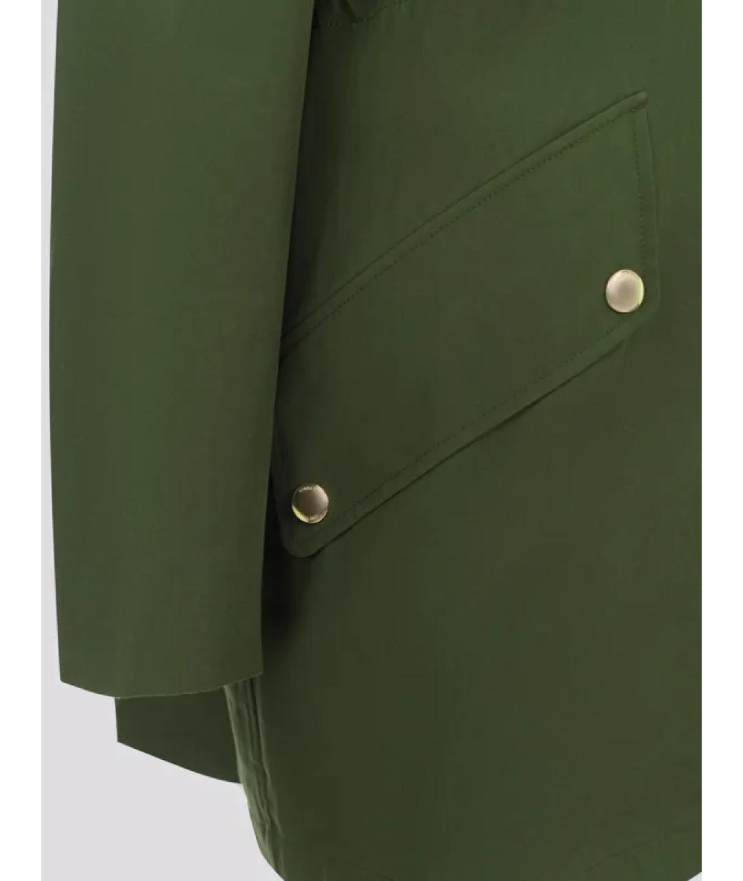 BURBERRY Зеленый хлопковый тренч/плащ, фото 2