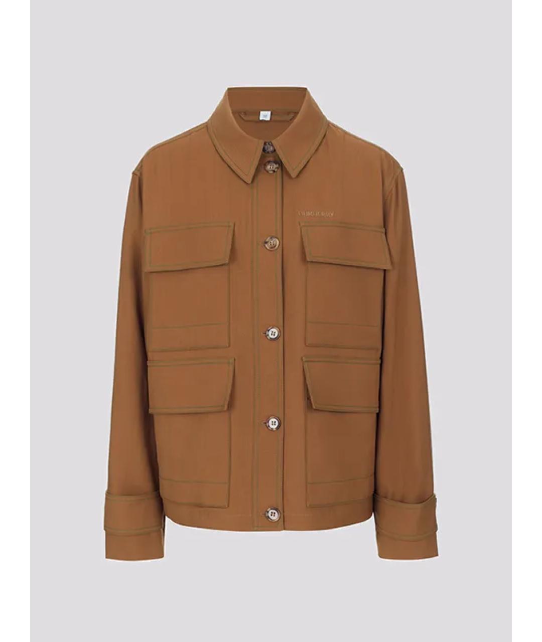BURBERRY Коричневый шерстяной жакет/пиджак, фото 5