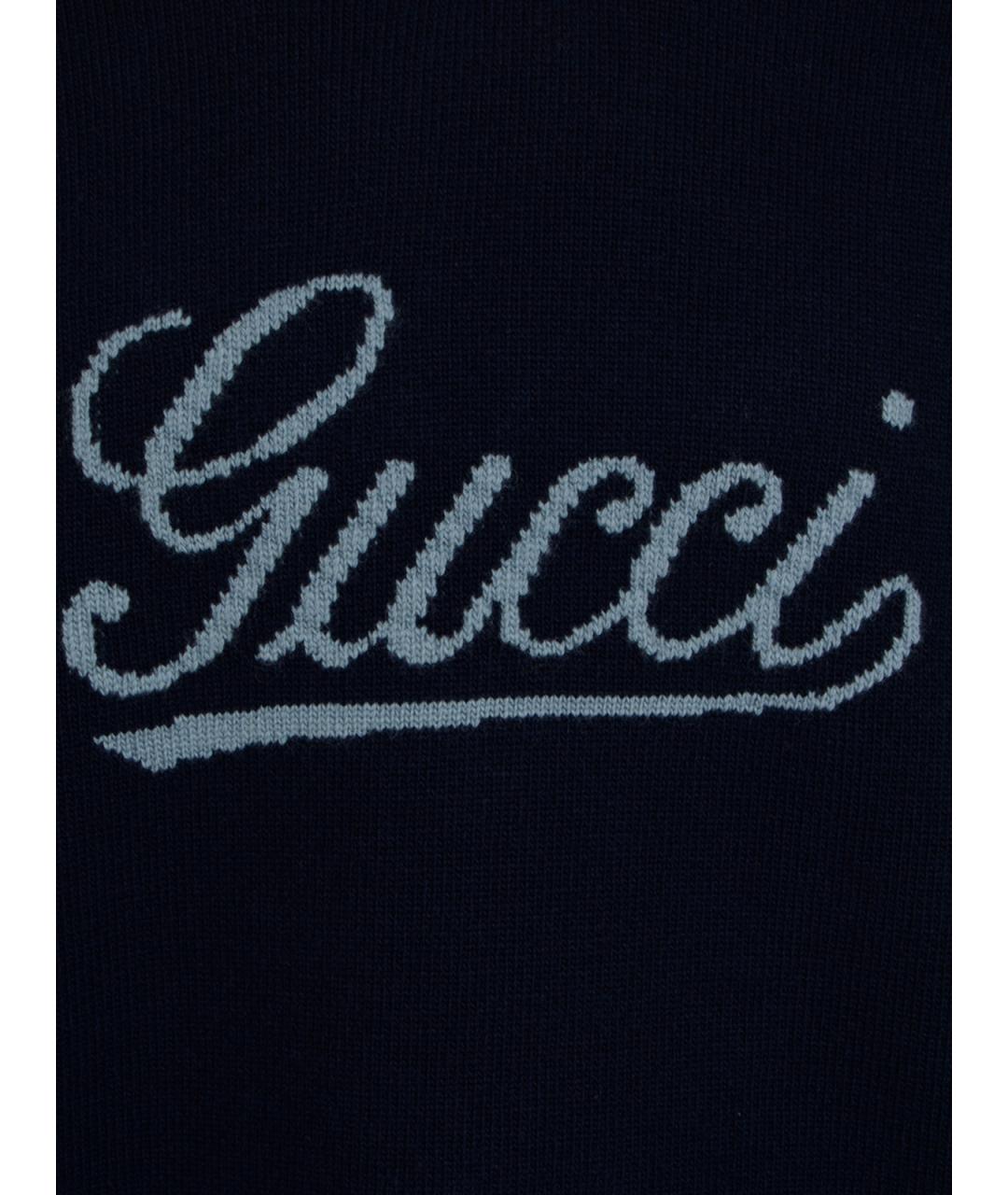 GUCCI Синий шерстяной джемпер / свитер, фото 3