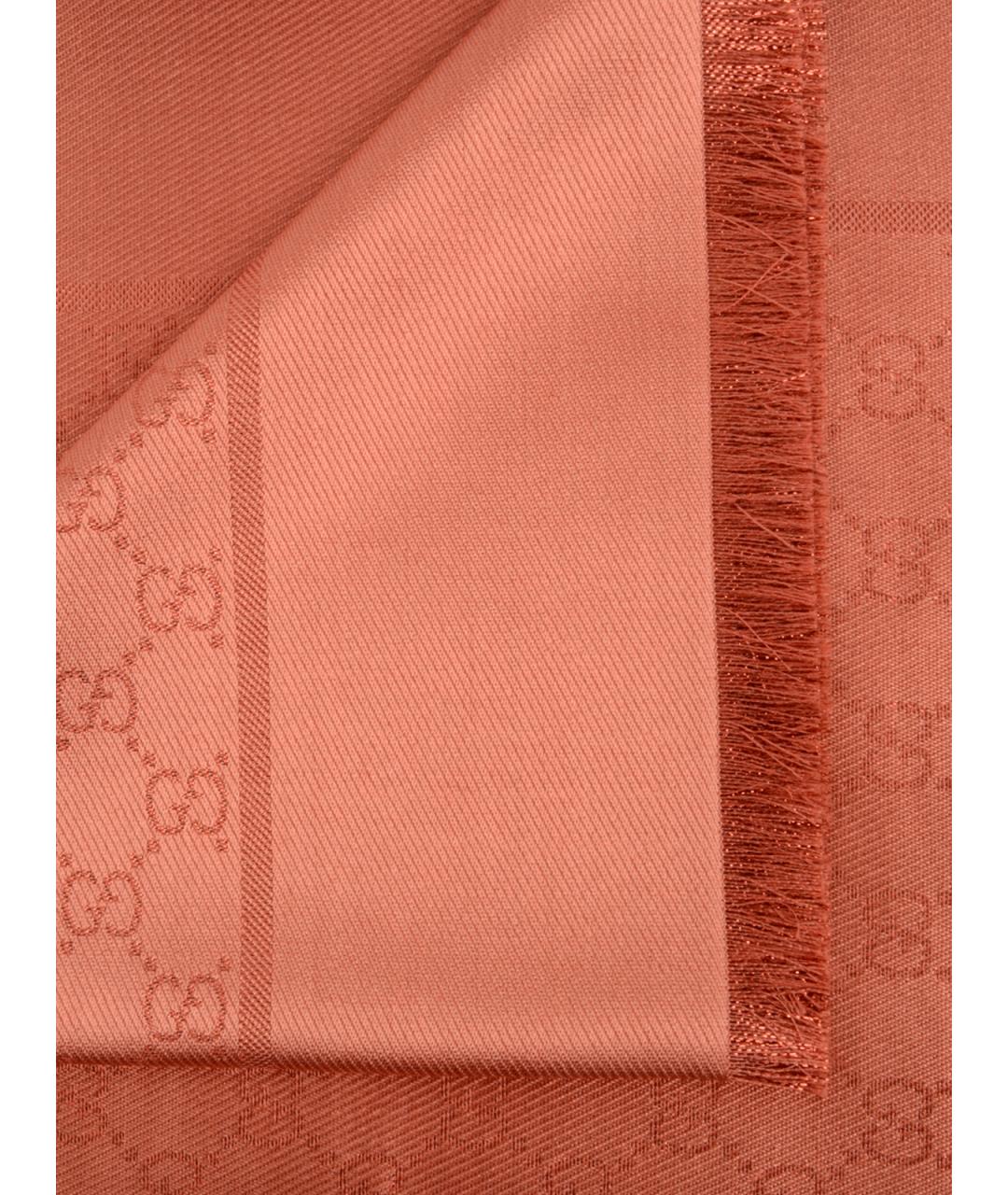 GUCCI Оранжевый шерстяной шарф, фото 3