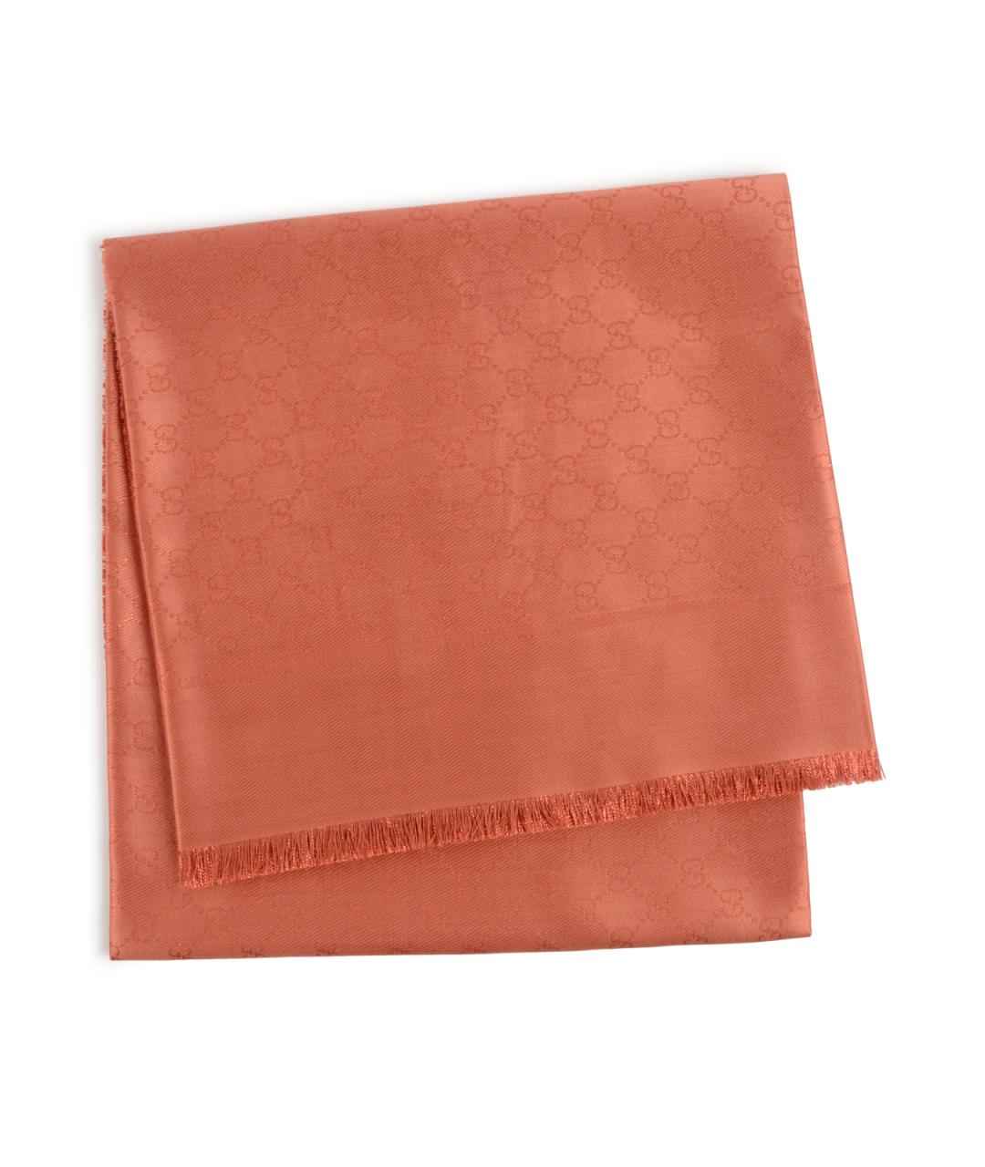 GUCCI Оранжевый шерстяной шарф, фото 1