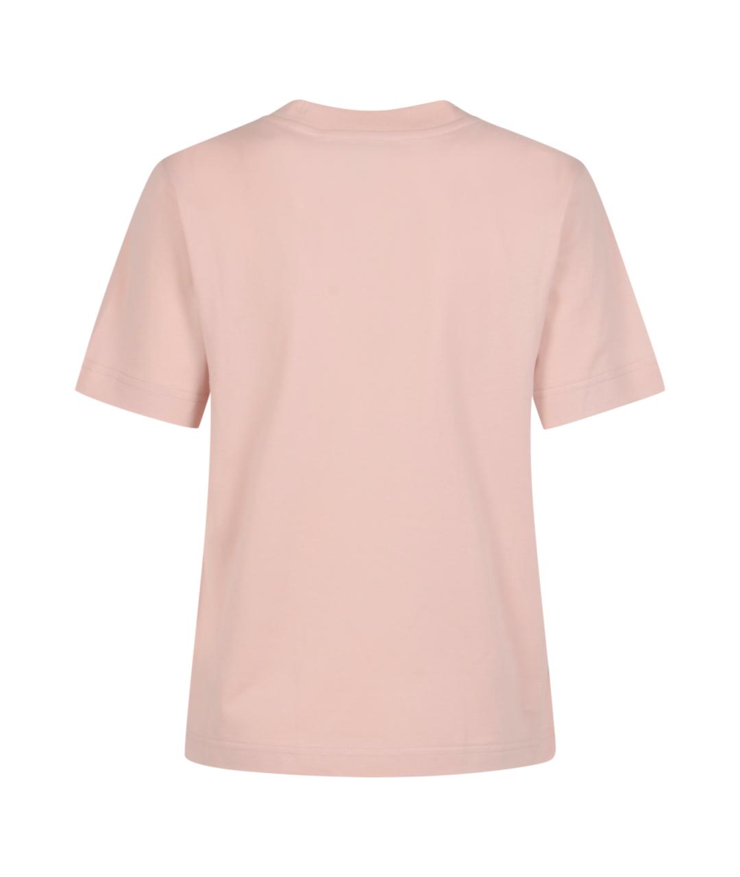BURBERRY Розовая хлопковая футболка, фото 2