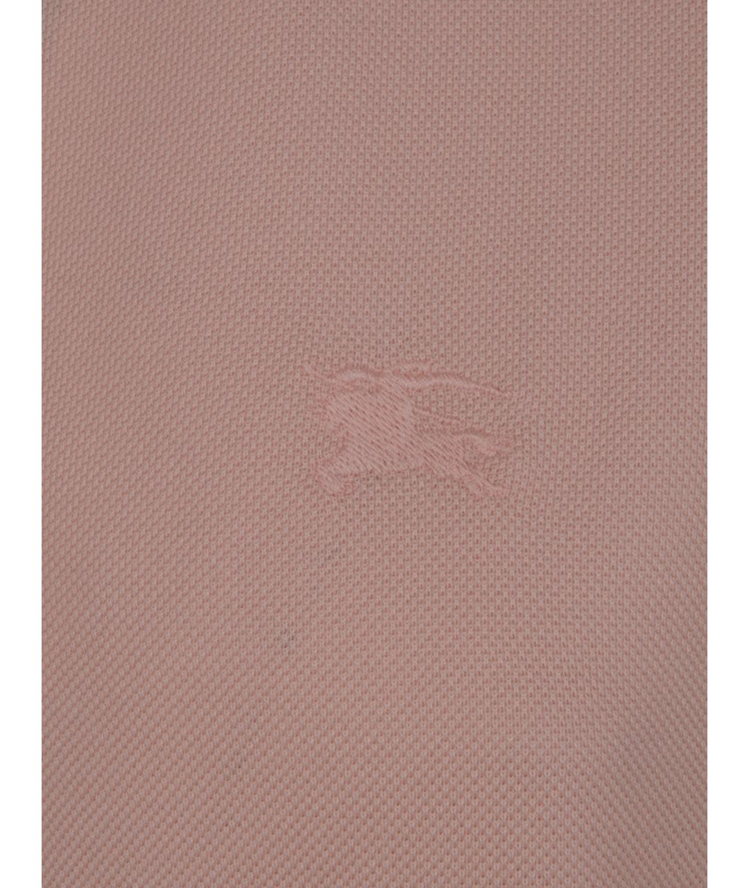 BURBERRY Розовая хлопковая футболка, фото 3