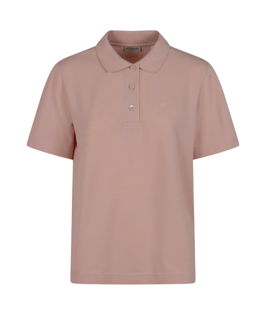 BURBERRY Розовая хлопковая футболка, фото 1