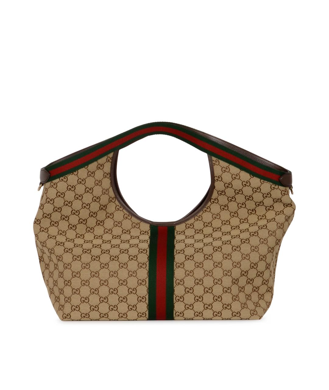 GUCCI Коричневая тканевая сумка тоут, фото 3