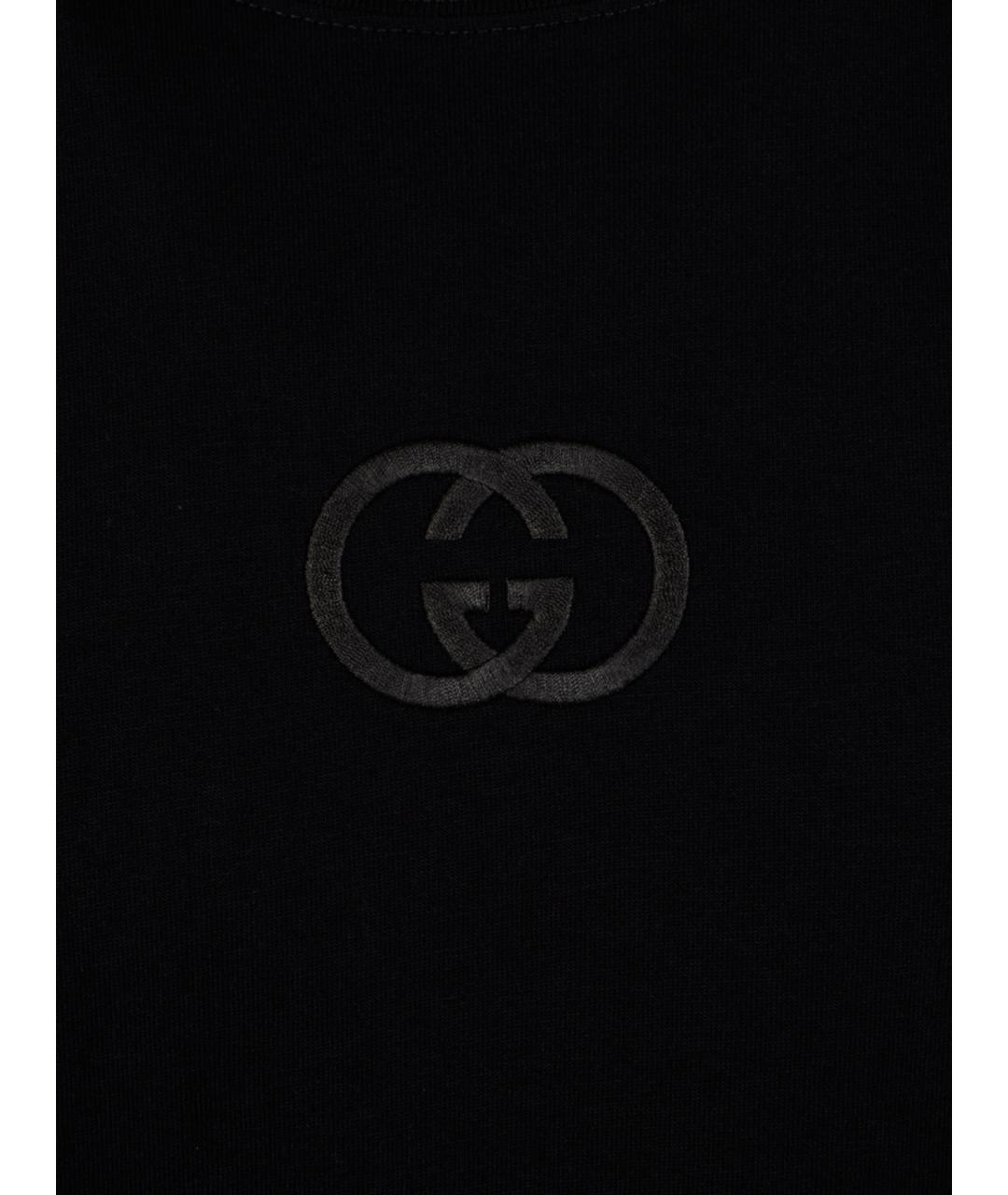 GUCCI Черная хлопковая футболка, фото 3