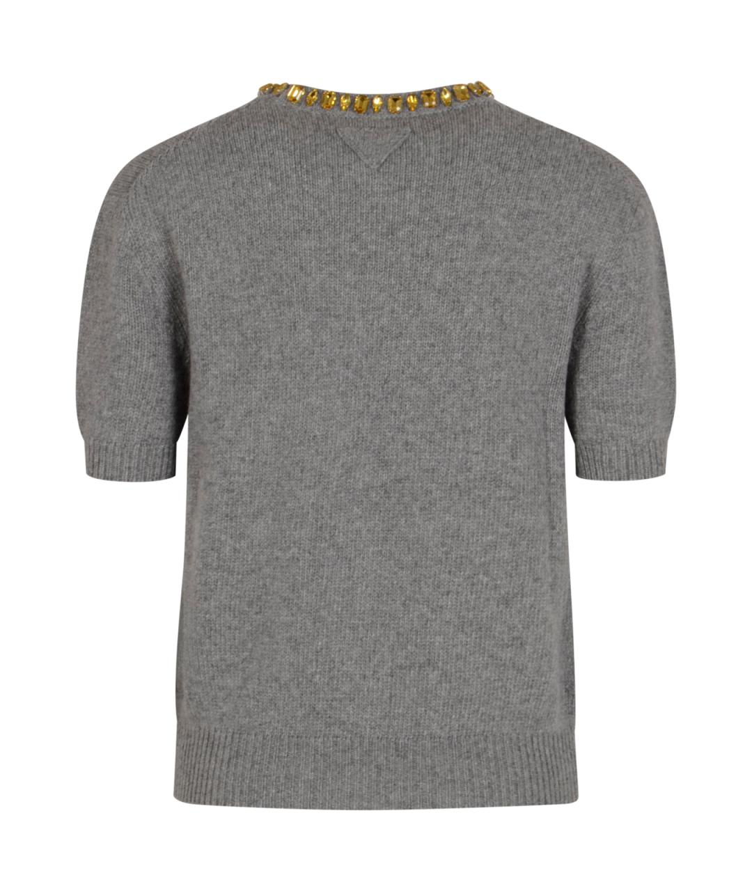 PRADA Серый шерстяной джемпер / свитер, фото 2