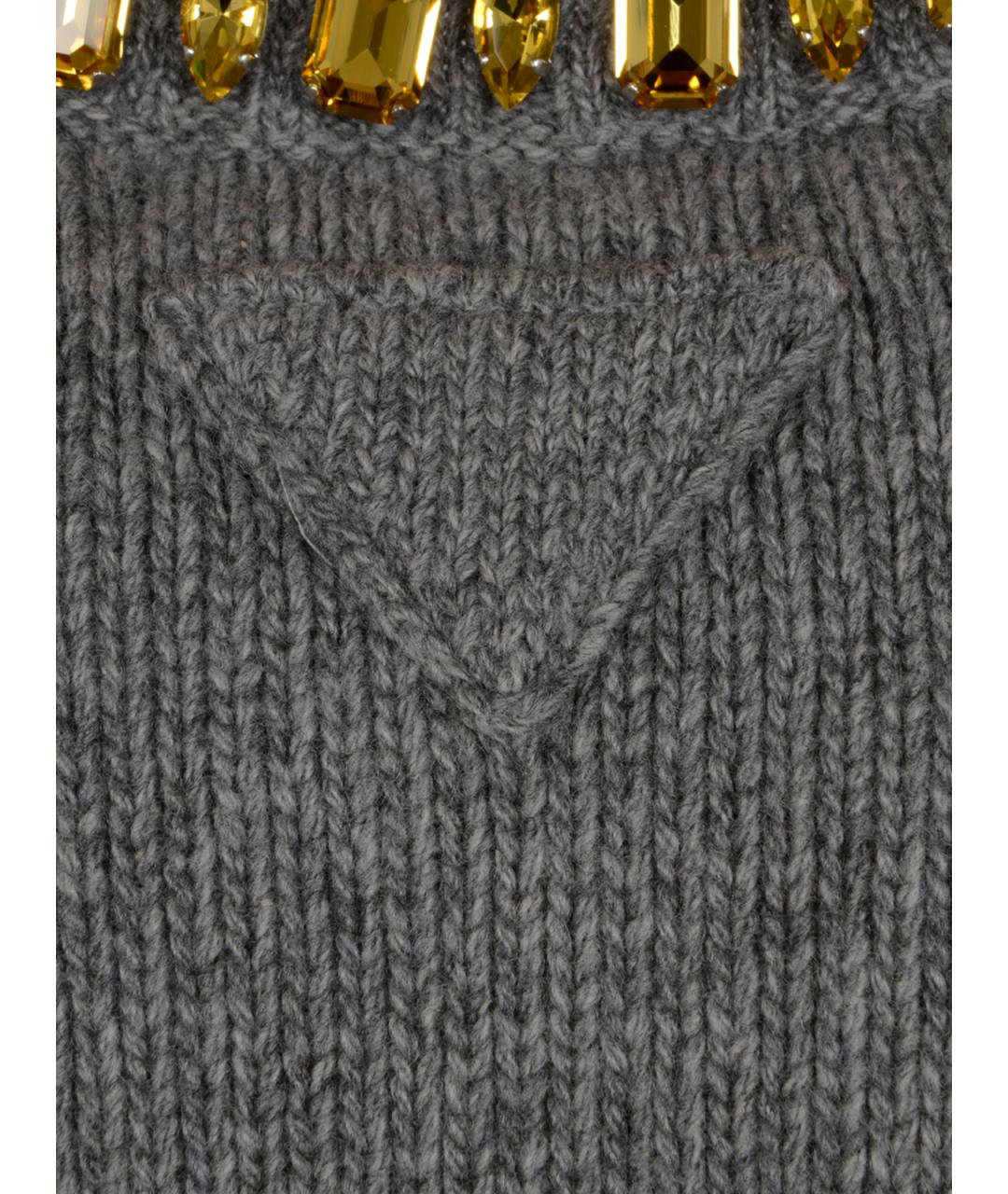 PRADA Серый шерстяной джемпер / свитер, фото 3