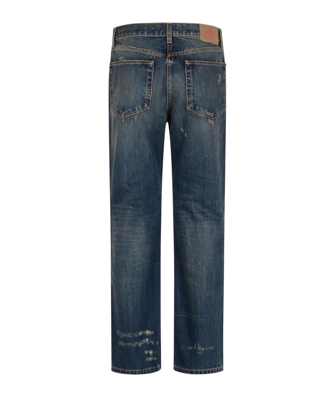 PRADA Синие хлопковые прямые джинсы, фото 2