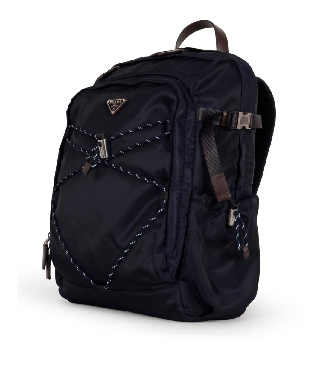 PRADA Темно-синий синтетический рюкзак, фото 2